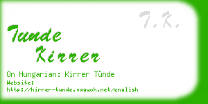 tunde kirrer business card